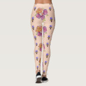 Rozen en Violet Shabby waterverf Leggings (Achterkant)
