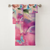 Rozen en vlinders bad handdoek (Insitu)