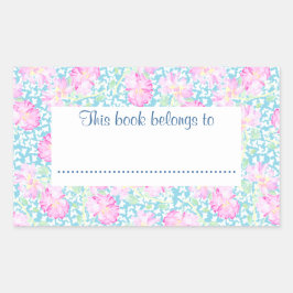 Rozen en Vlinders Boekplaten aan te passen Rechthoekige Sticker