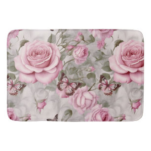 Rozen en vlinders Waterverf Badmat