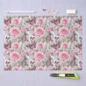 Rozen en vlinders Waterverf Bloemen Tissuepapier (Craft)