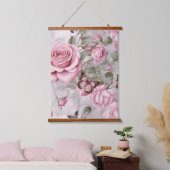 Rozen en vlinders Waterverf Hangend Wandkleed (Slaapkamer)