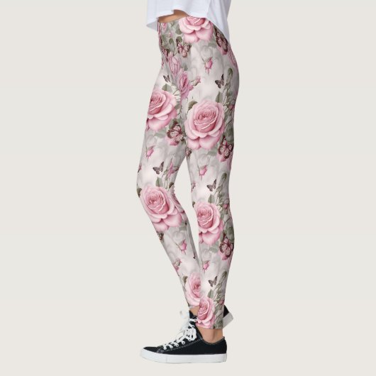 Rozen en vlinders Waterverf Leggings (Links)