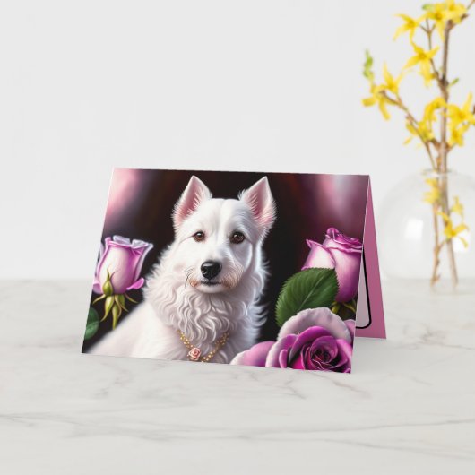 Rozen en witte Collecties Kaart (Gele Bloem)