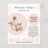 Rozen Etherische Oliën Aquarel Bloemen Promo Flyer (Voorkant)