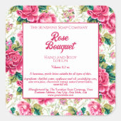 Rozen - Etiket voor flessoap - cosmetische product (Voorkant)