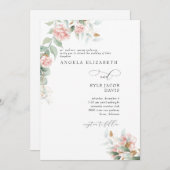 Rozen Eucalyptus Bride ouders bruiloft Kaart (Voorkant / Achterkant)