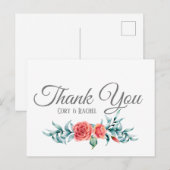 Rozen & Eucalyptus op Dank u Briefkaart (Voorkant / Achterkant)