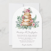 Rozen Eucalyptus taart bruiloft Kaart (Voorkant)