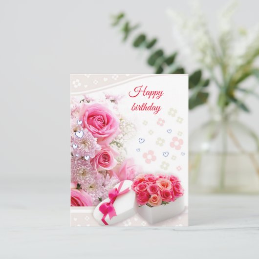 Rozen Feestdagenkaart (Staand voorkant)