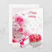 Rozen Feestdagenkaart (Voorkant / Achterkant)