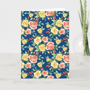  Rozen Floral Pattern Illustratie Kaart