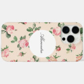 Rozen Floral Pink Peach Cream Case-Mate iPhone Case (Achterkant (horizontaal))