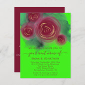 Rozen Floral QR Code Bright Green Marsala (Voorkant / Achterkant)