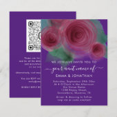 Rozen Floral QR-code Marsala Beery Paars (Voorkant / Achterkant)