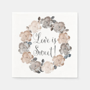 Rozen Floral Wreath Wedding Suite Napkins Servet