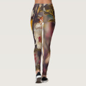 Rozen florale groene rode Leggings levensstijl (Achterkant)