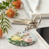  rozen florale sleutelhanger (Zijkant)