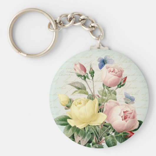  rozen florale sleutelhanger (Voorkant)