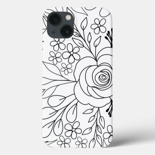 Rozen florale tekenlijn Case-Mate iPhone case (Achterkant)