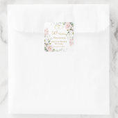 Rozen Foliage Hearts 50th Wedding Jubileum Vierkante Sticker (Tas)