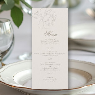 Rozen Formeel Modern Klassiek Ecru Elegant Huwelij Menu