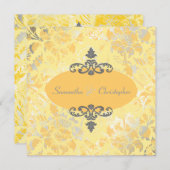  Rozen + Geel/Grijs uitnodigingen (Voorkant / Achterkant)