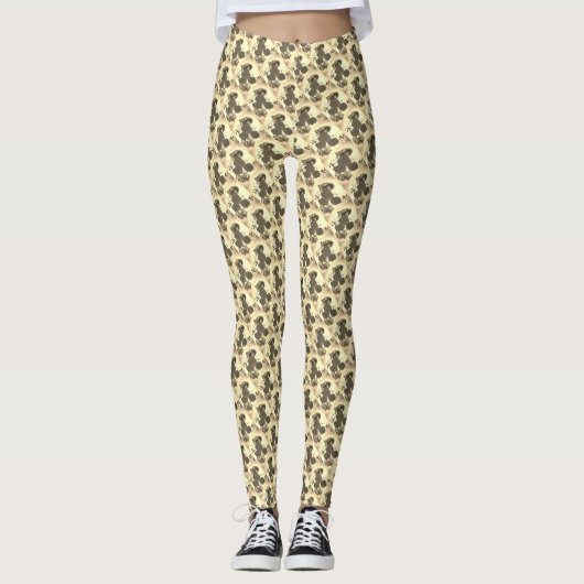 Rozen geel patroonontwerp leggings (Voorkant)