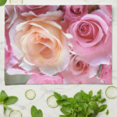 Rozen gerangschikt theedoek (Gevouwen)