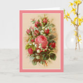 Rozen Gevouwen Wenskaart Kaart (Gele Bloem)