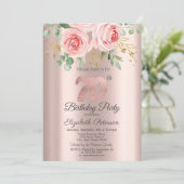 Rozen, Glitter Drips Roos Gold 70e verjaardag Kaart (Staand voorkant)