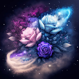 Rozen gloeien in Night Sky Jigzaag Puzzle Legpuzzel