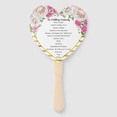 Rozen Gold Blush en Deep Pink Heart Shape Program Handwaaier (Voorkant)