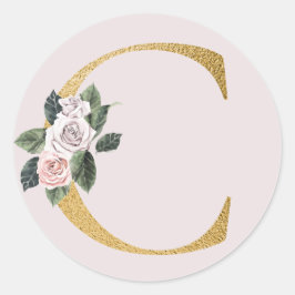 Rozen goud initialen sticker letter C