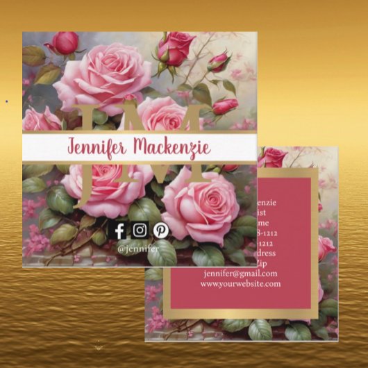 Rozen goud roze Vierkante Visitekaartje