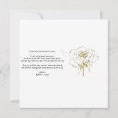 Rozen, gouden lijst, trouwkaart, bedankt postbode kaart (Achterkant)