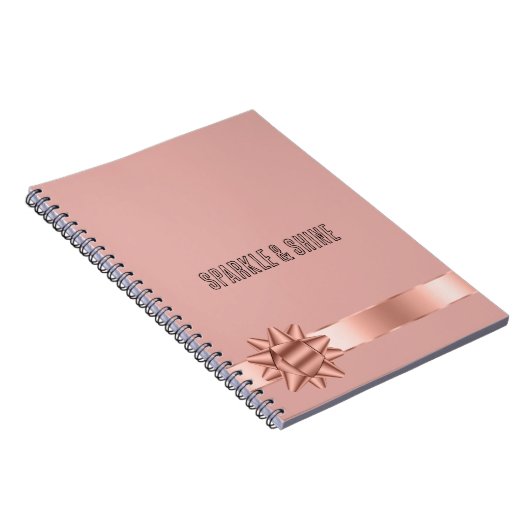 Rozen gouden lintboog notitieboek (Rechterzijde)