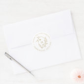  Rozen Gouden Monogram Bruiloft Dank u Ronde Sticker (Envelop)