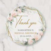 Rozen goudkleurig lijst vrijgezellenfeest bedankjes labels (Voorkant)