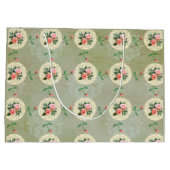 Rozen Groen Vervaagd Damask Groot Cadeauzakje (Achterkant)