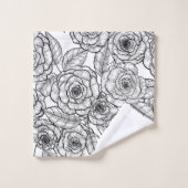 Rozen handgetekend patroon bad handdoek (Wasdoekje)