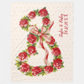  Rozen harten Floral Rustic Retro Wedding Fleece Deken (Voorkant)