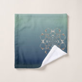 Rozen harten op blauwe gradiënt handdoek (Wasdoekje)