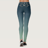 Rozen harten op Blue Gradient Leggings (Achterkant)