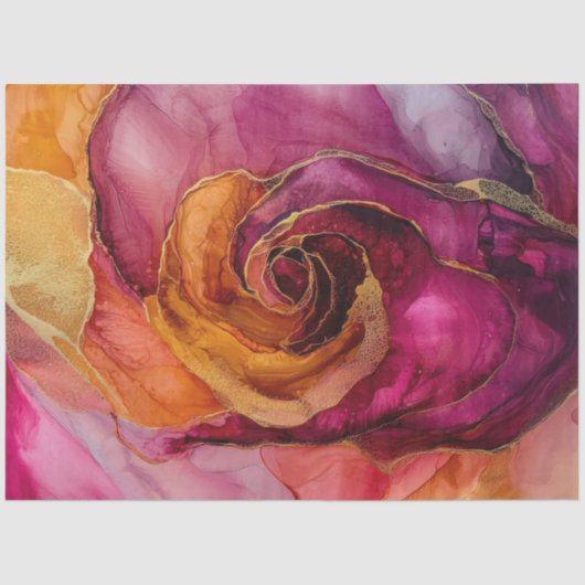 Rozen in Alcohol Ink Series Design #30 Tissuepapier (Voorkant)