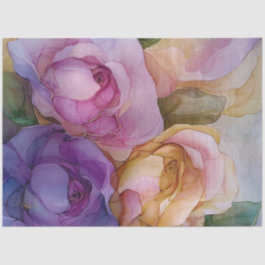 Rozen in Alcohol Ink Series Design #7 Tissuepapier (Voorkant)