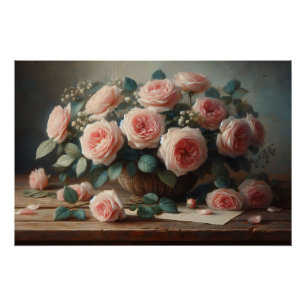 Rozen in Blush Pink Decoupage Perfect Poster