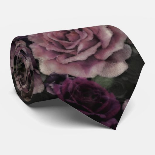 Rozen in Bourgogne en roze botanisch Stropdas (Opgerold)