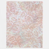 rozen in crème - bloemmotief fleece deken (Voorkant)