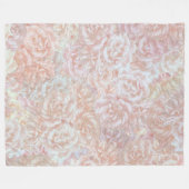 rozen in crème - bloemmotief fleece deken (Voorkant (Horizontaal))